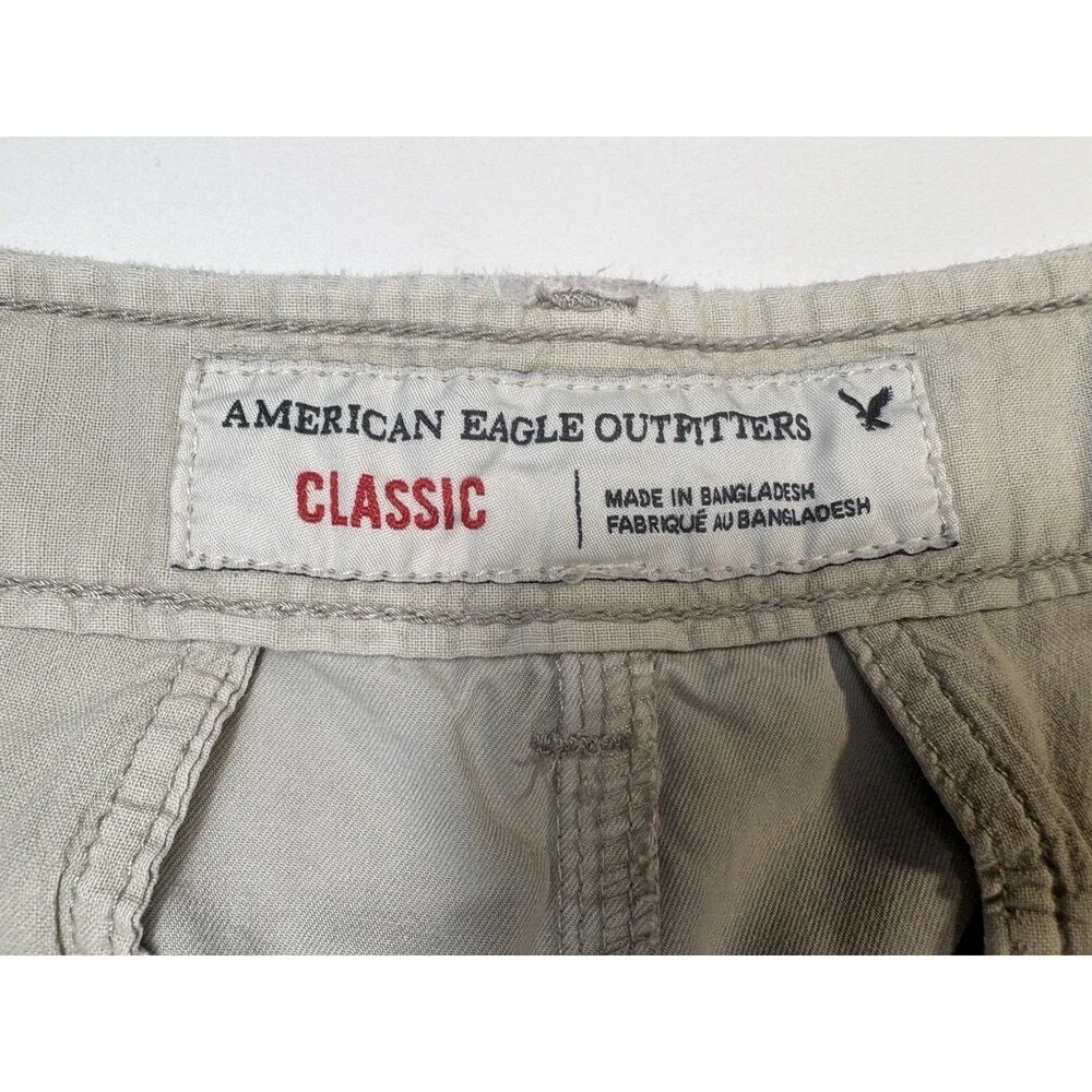 American Eagle Outfitters Chino Shorts Beige Men’s Flat Front Solid Pockets